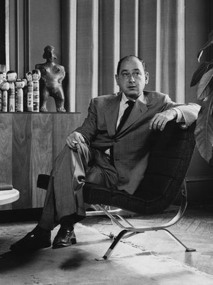 Photo of George Nelson the designer of the Herman Miller Nelson bubble lighting collection
