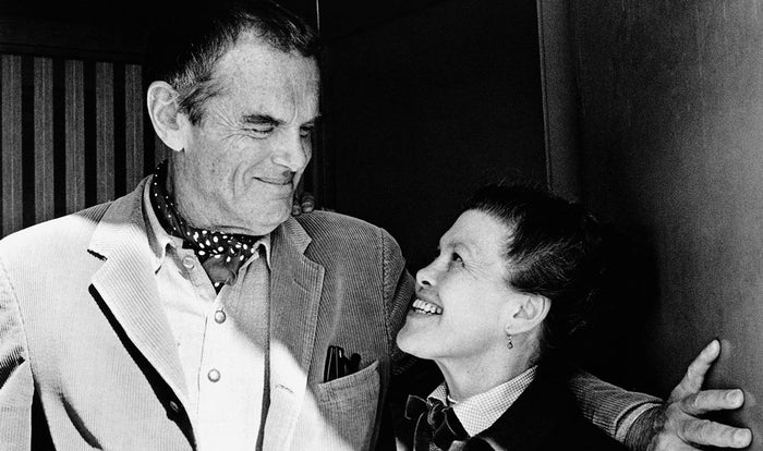 Picture of Charles and Ray Eames designers of some of the most icon pieces of furniture including Eames lounge chair and ottamon