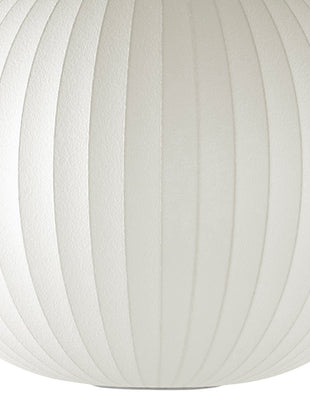 Close-up of a Nelson bubble pendant by Herman Miller, showing the texture of the shade.