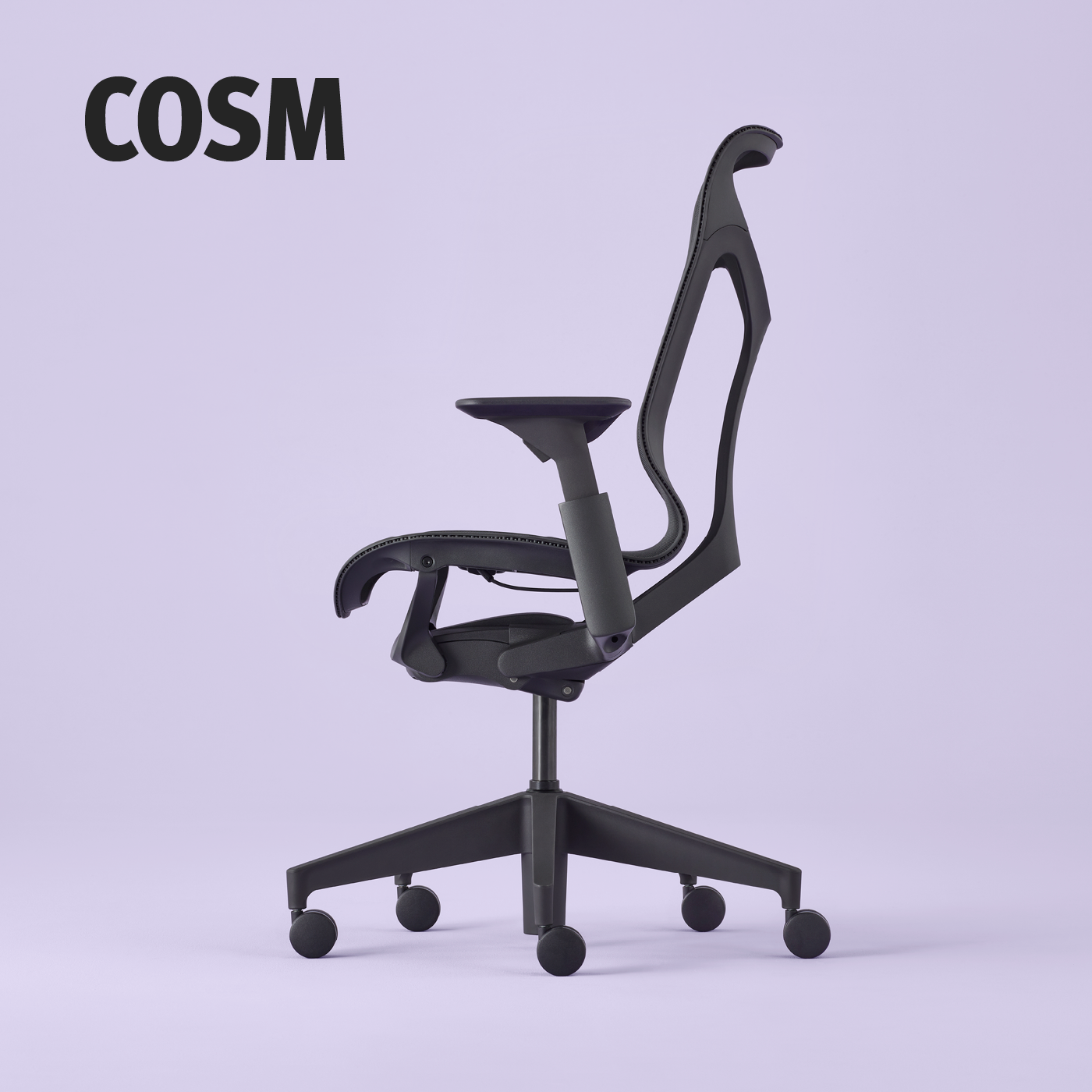 Herman Miller Cosm office chair in graphite on plain background