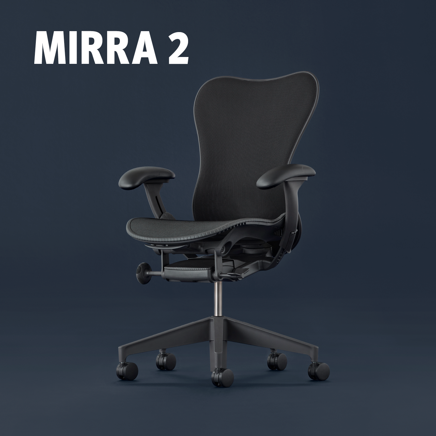 Herman Miller Mirra 2 office chair in graphite on plain background