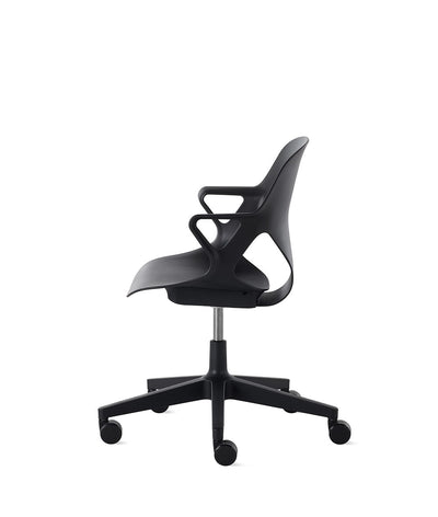 Zeph Black/Black Fixed Arms Chair