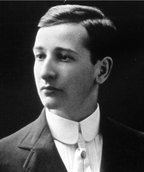 Black and white photograph of a young D.J. De Pree, 1909.