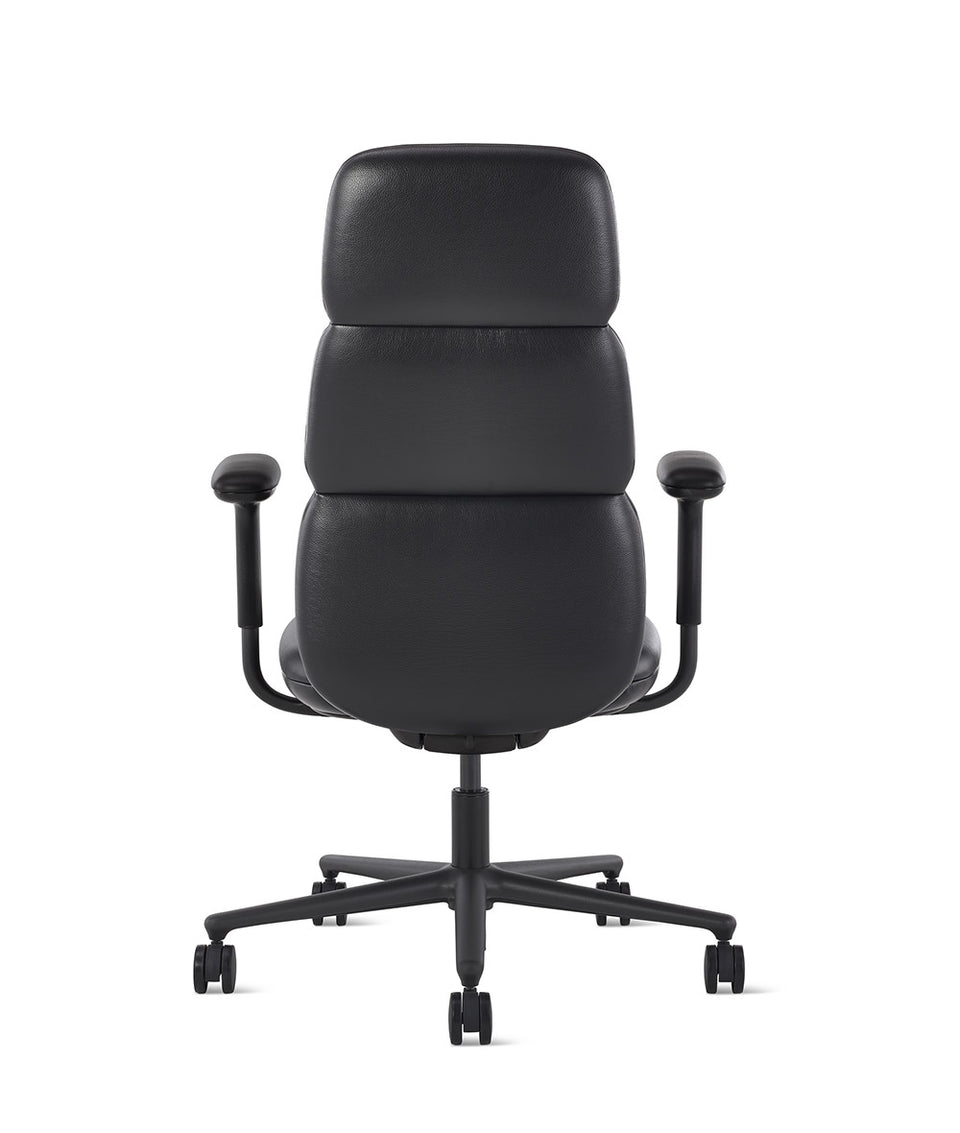 Asari Raven Black Leather High Back Chair