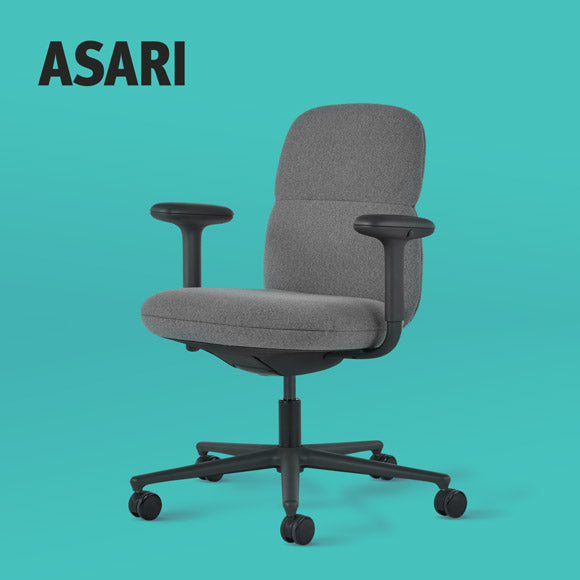 Herman Miller Asari office chair in graphite on plain background