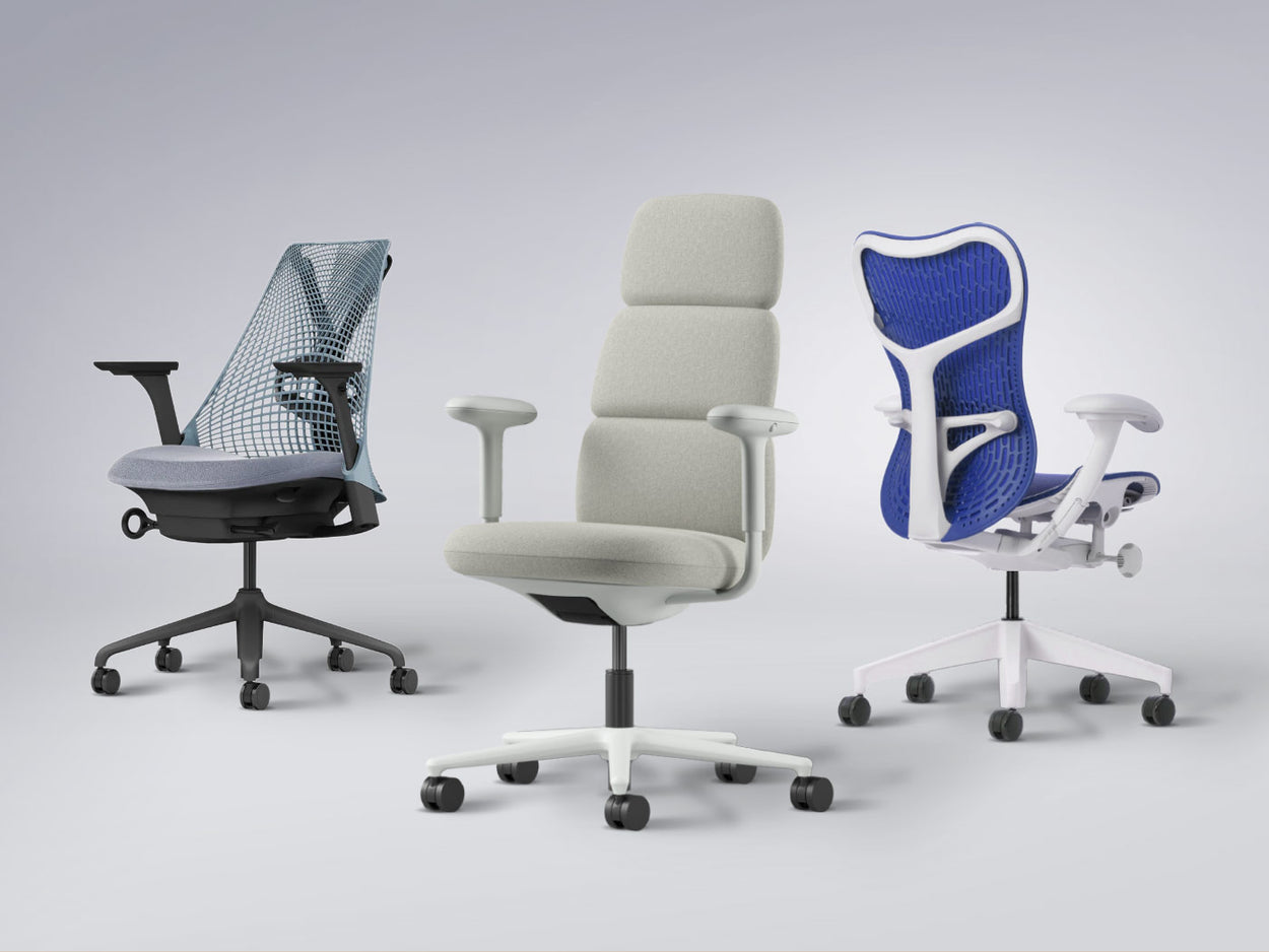 Herman Miller Sayl, Asari and MIrra 2 ergonomic office chairs