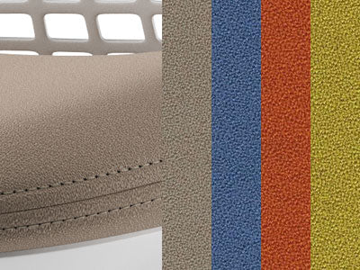 Close-up of Aquarius fabric by Camira that showcases the texture and stitching.