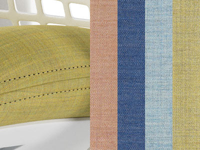 Close-up of Remix 3 fabric by Kvadrat that showcases the texture and stitching.