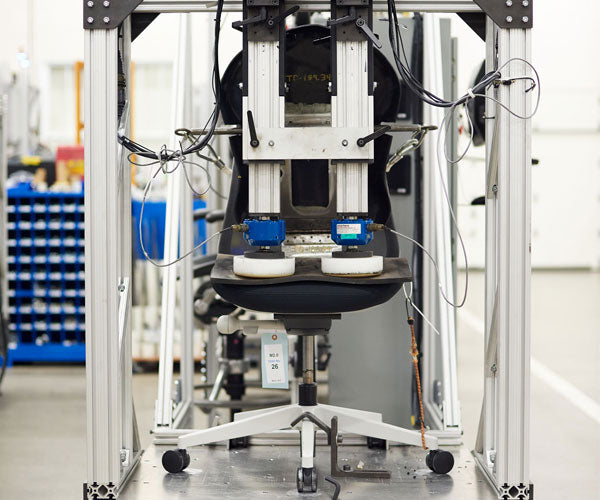 Photo of the shock and humidty test that ensure all Herman Miller chairs can with stand transport and climates across the world.