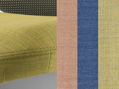 Close-up of Remix 3 fabric by Kvadrat that showcases the texture and stitching.
