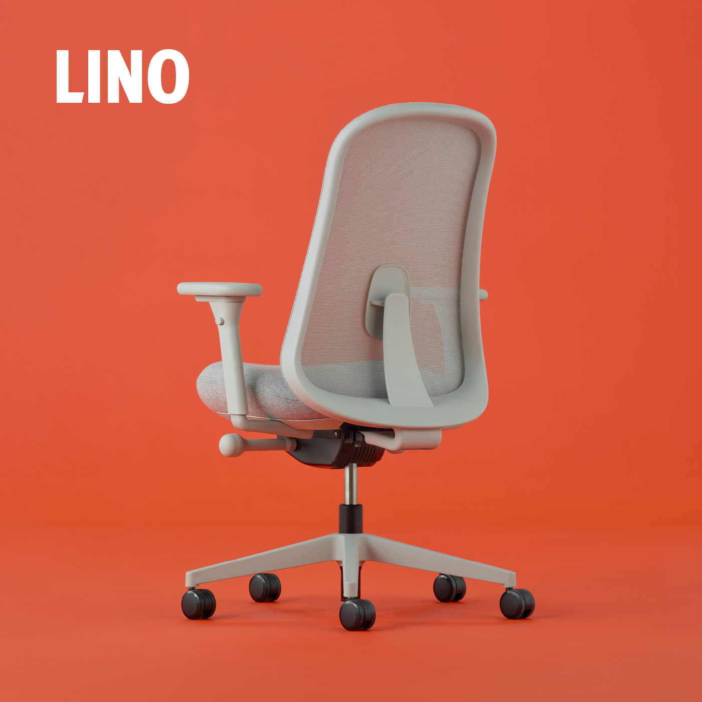 Herman Miller Lino office chair in mineral white on plain background