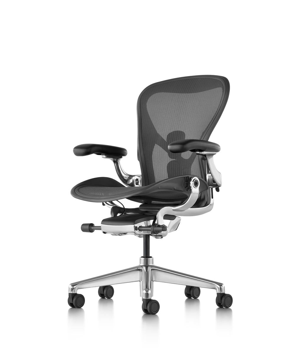 Aeron Graphite Polished Office Chair Herman Miller