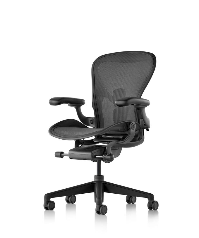 Herman Miller Aeron Task Chair: Tilt Limiter/Seat Angle - PostureFit SL -  Fully Adj Arms - Dark Mineral Vinyl Armpad - Carpet Caster : :  Home & Kitchen