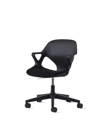 Zeph Black/Black Fixed Arms Chair